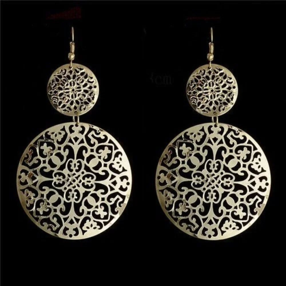 Double Round Hollow Earrings